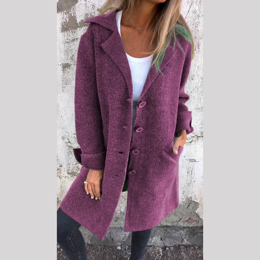Casual Long Button Coat For Women | Arlena