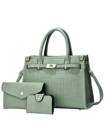 Crocodile Embossed Large Capacity Crossbody Handbag Set For Women | Valentinae