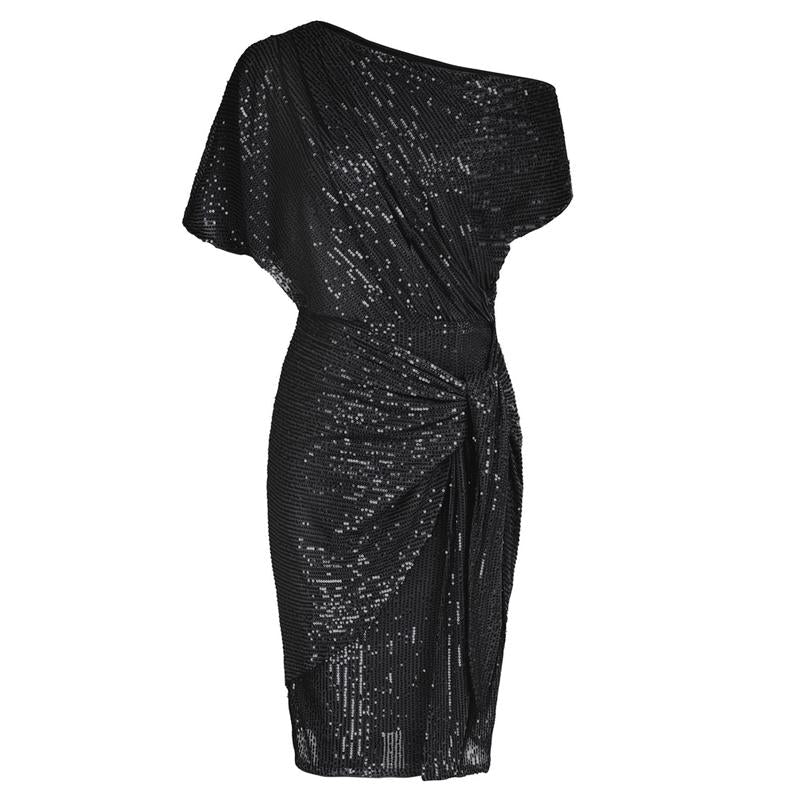 Elegant Off Shoulder Sequin Bodycon Dress For Women | Ariselle