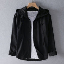 Lightweight Button-Up Hooded Shirt For Men | Elion