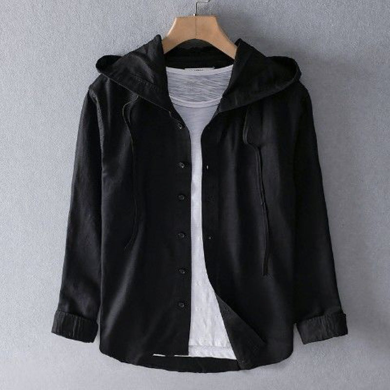 Lightweight Button-Up Hooded Shirt For Men | Elion