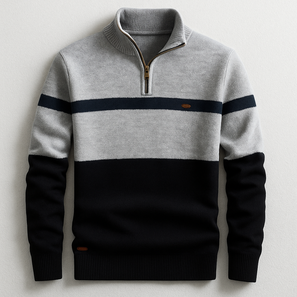 Heritage Stripe Quarter-Zip Sweater For Men | Alden