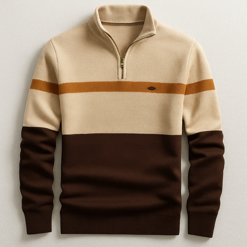 Heritage Stripe Quarter-Zip Sweater For Men | Alden