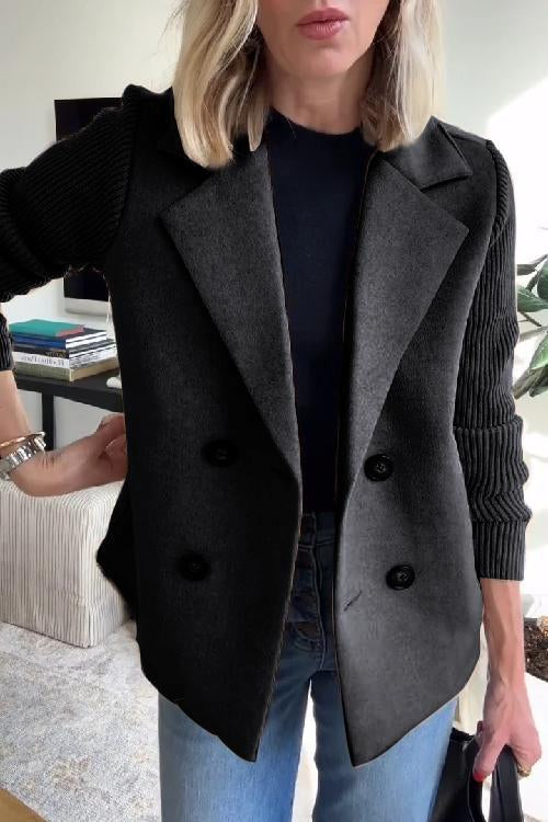 Elegant Knit Sleeve Blazer For Women | Alyssa