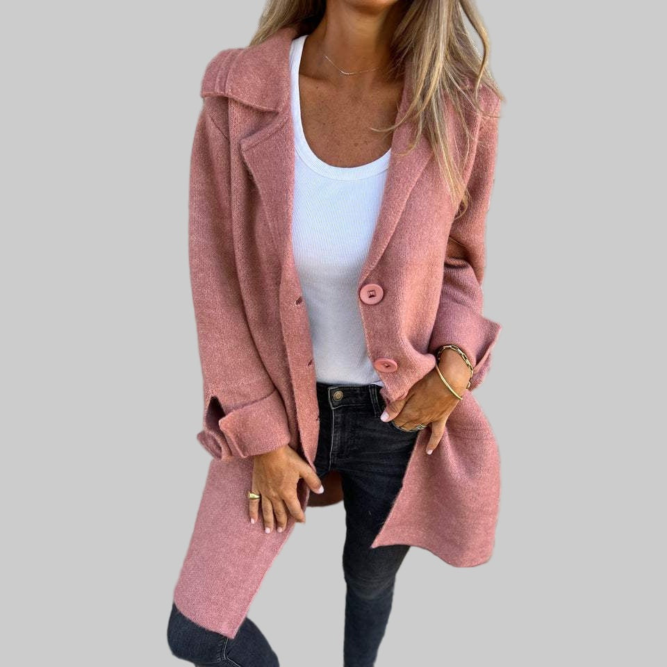 Casual Long Button Coat For Women | Arlena