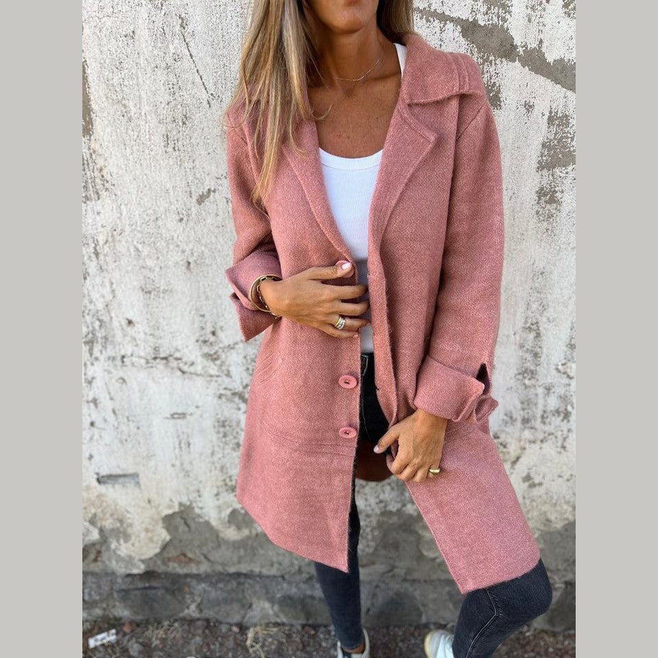 Casual Long Button Coat For Women | Arlena