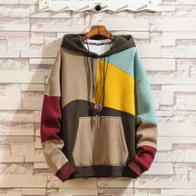 Colour Block Patchwork Hoodie for Men | Maverick