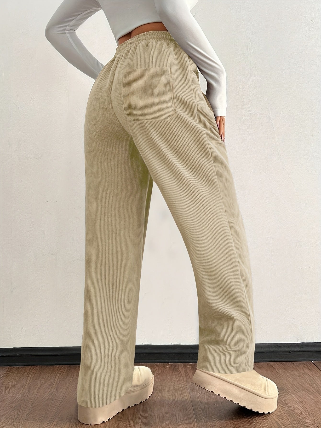 Wide Leg Drawstring Trousers for Women | Elodie