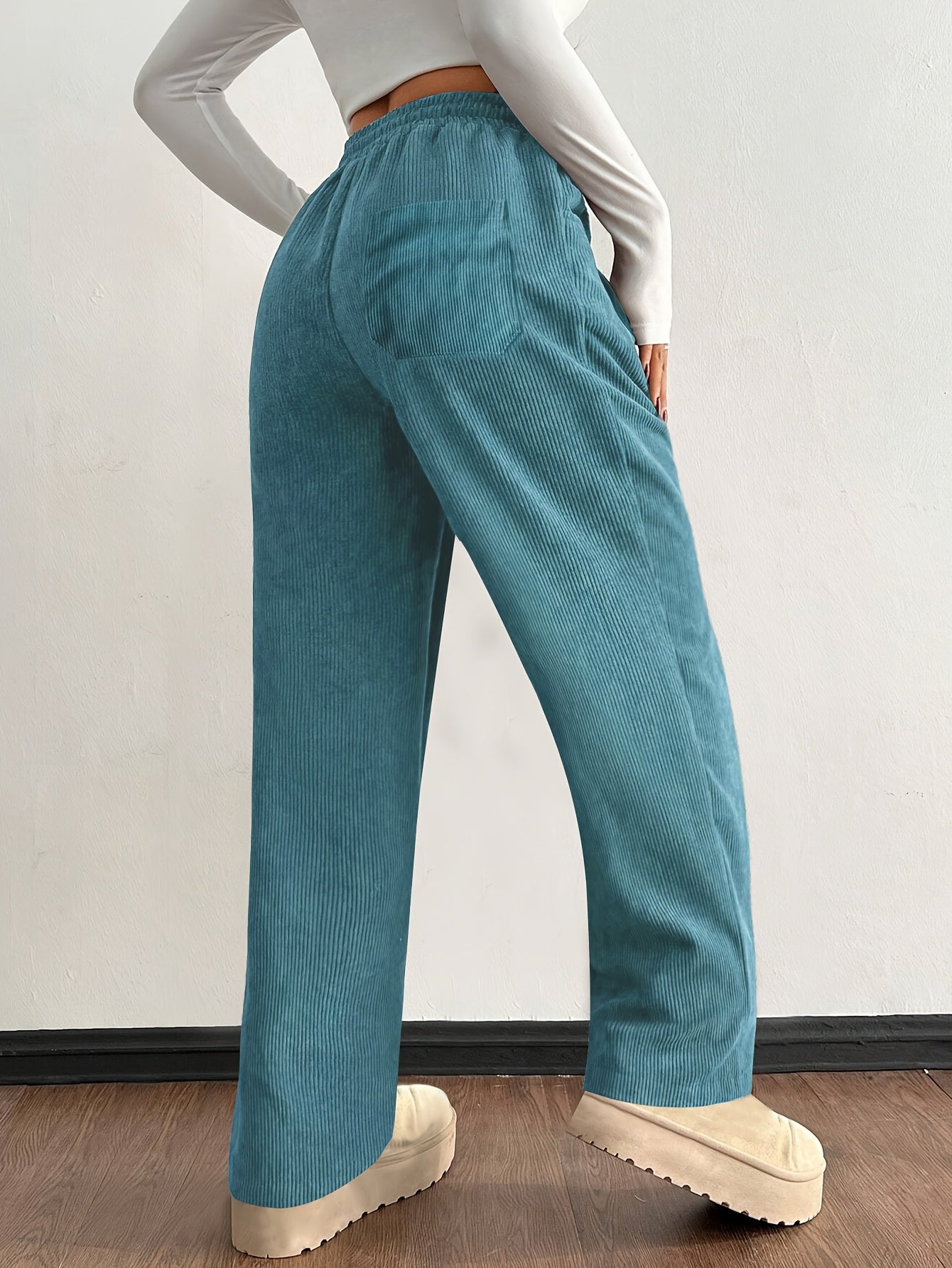 Wide Leg Drawstring Trousers for Women | Elodie