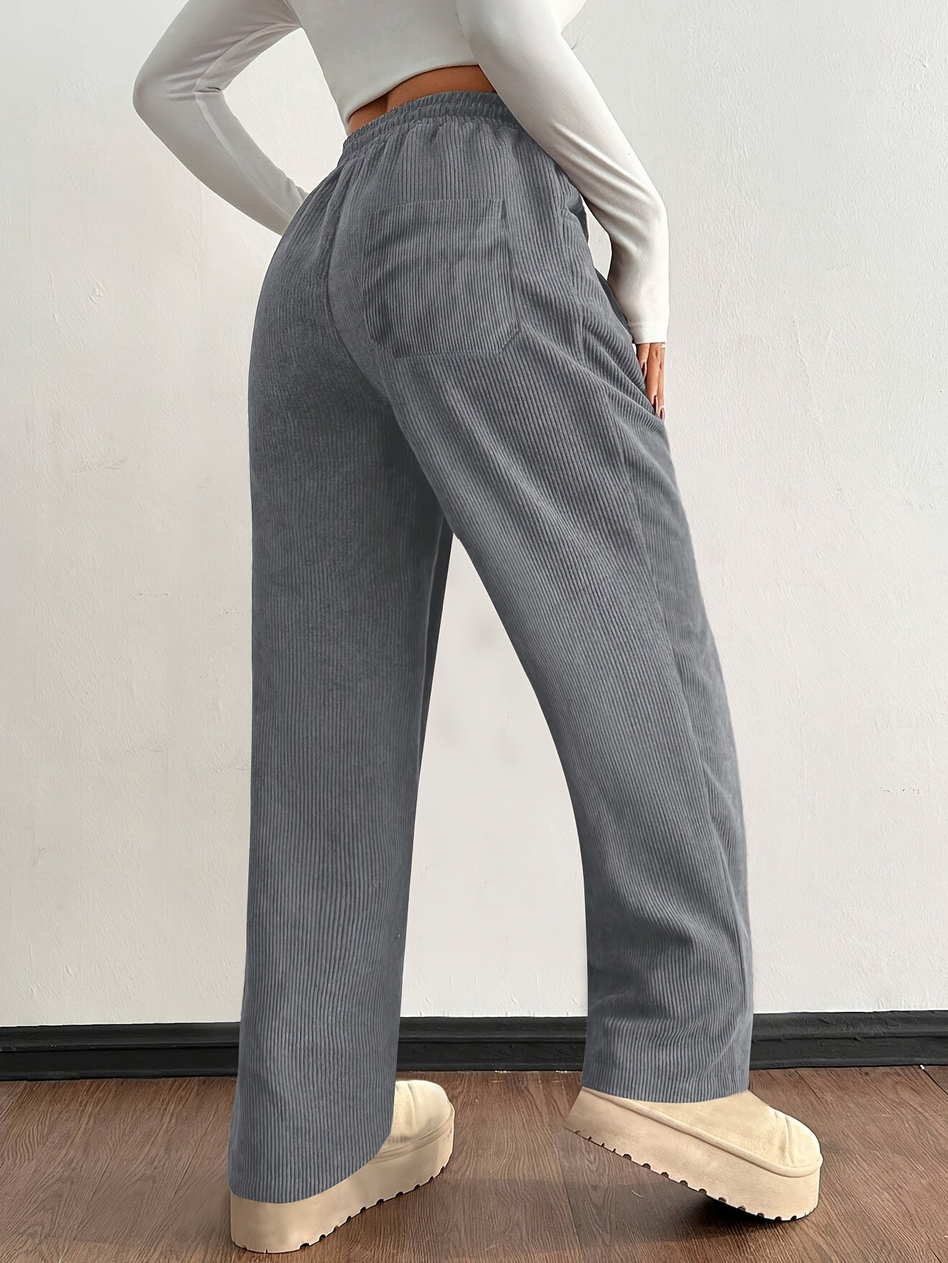 Wide Leg Drawstring Trousers for Women | Elodie