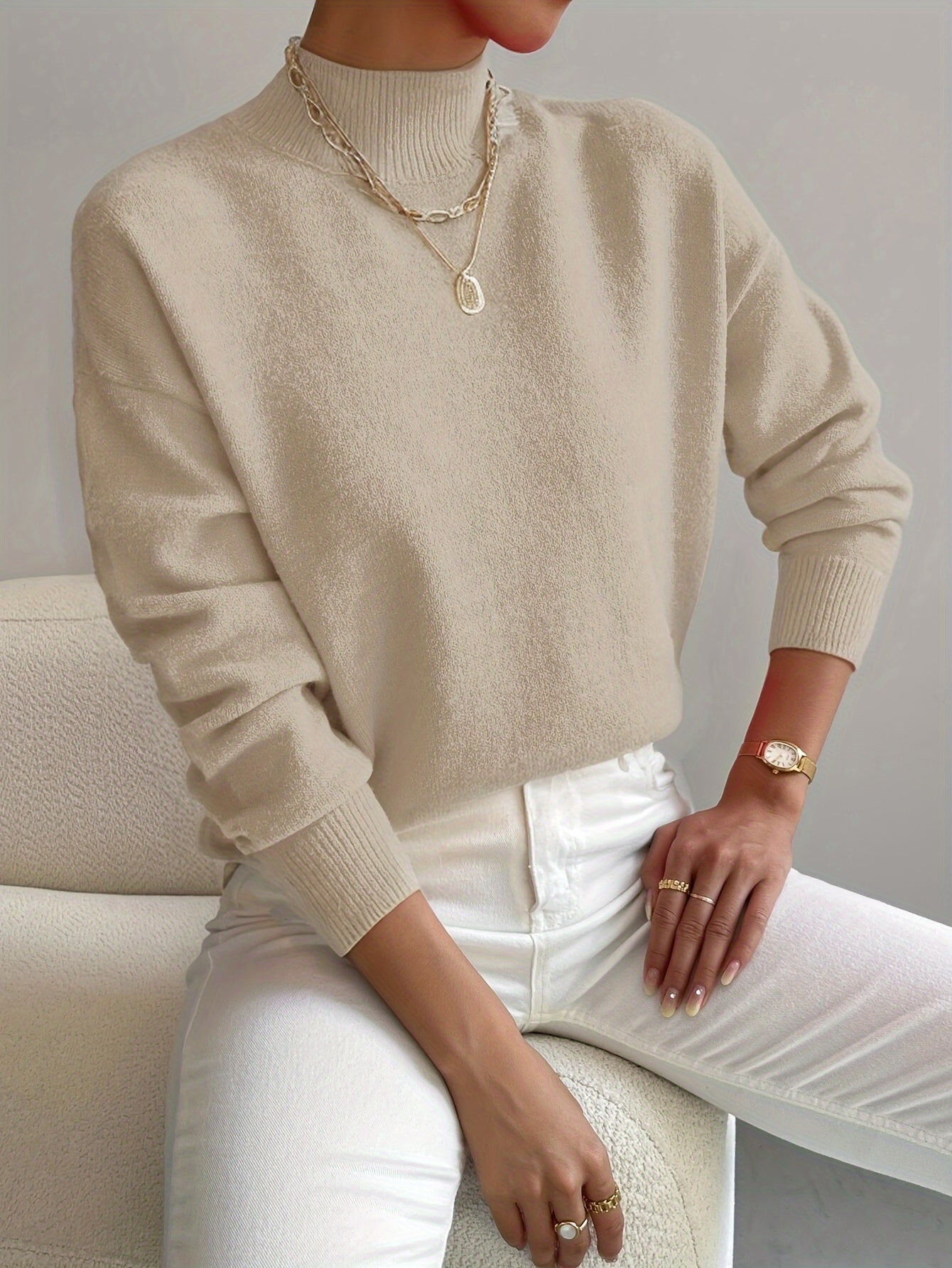 Classic Roll Neck Sweater For Women | Elaine
