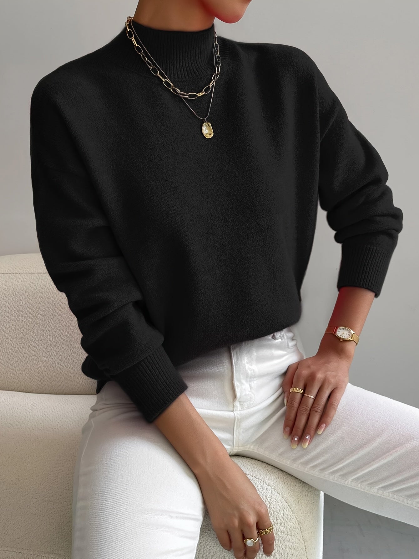 Classic Roll Neck Sweater For Women | Elaine