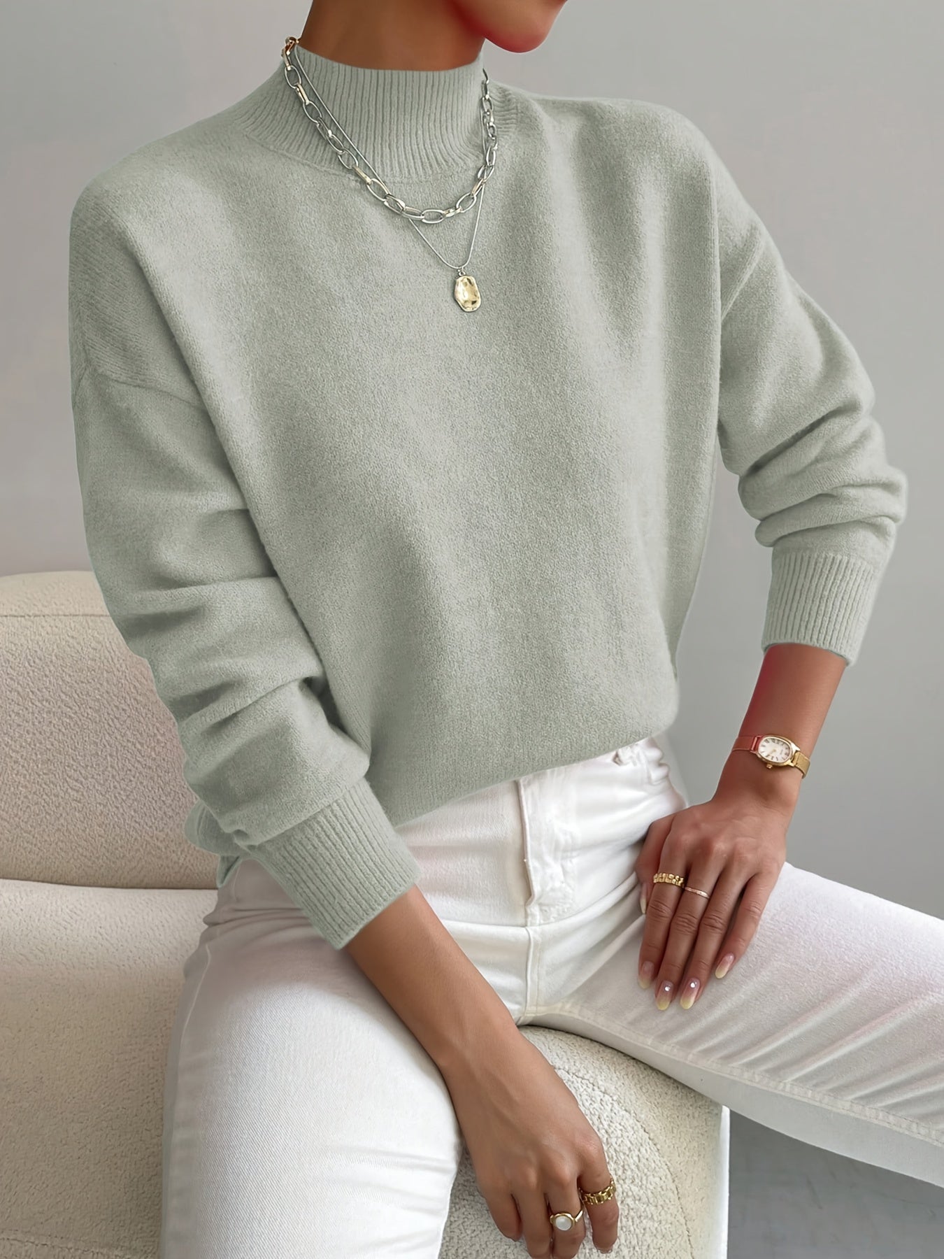 Classic Roll Neck Sweater For Women | Elaine