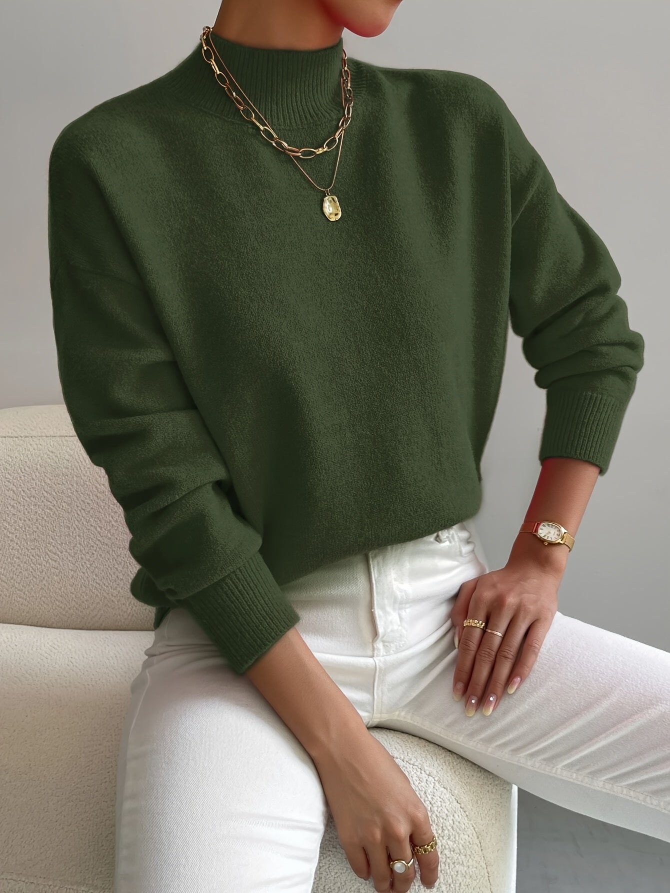 Classic Roll Neck Sweater For Women | Elaine