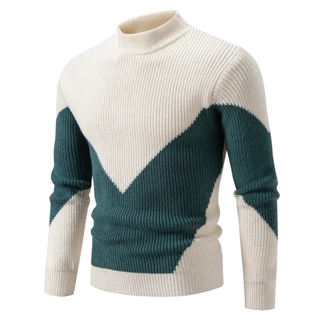 Colour-Block Knit Sweater for Men | Rowan