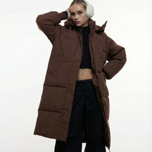 Elegant Hooded Long Puffer Coat For Women | Vivienne