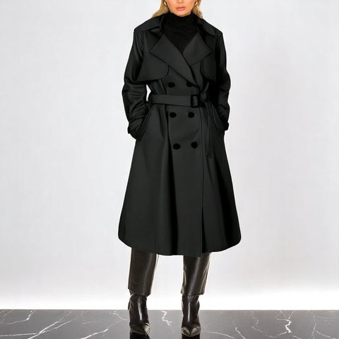 Belted Double Breasted Trench Coat for Women | Elara