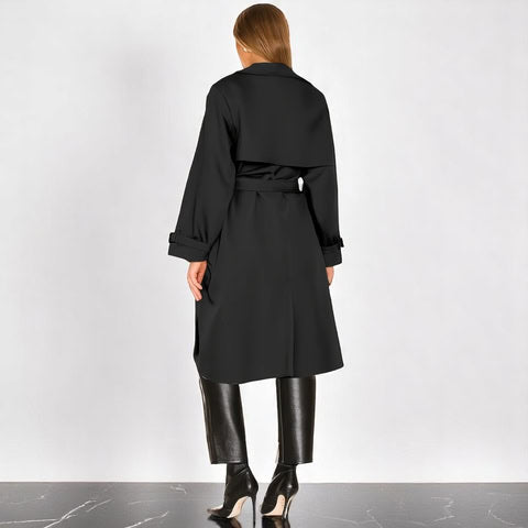 Belted Double Breasted Trench Coat for Women | Elara